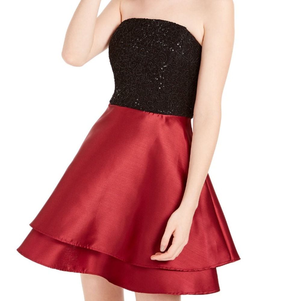 Strapless evening mini flare dress size 1 NWT$79
